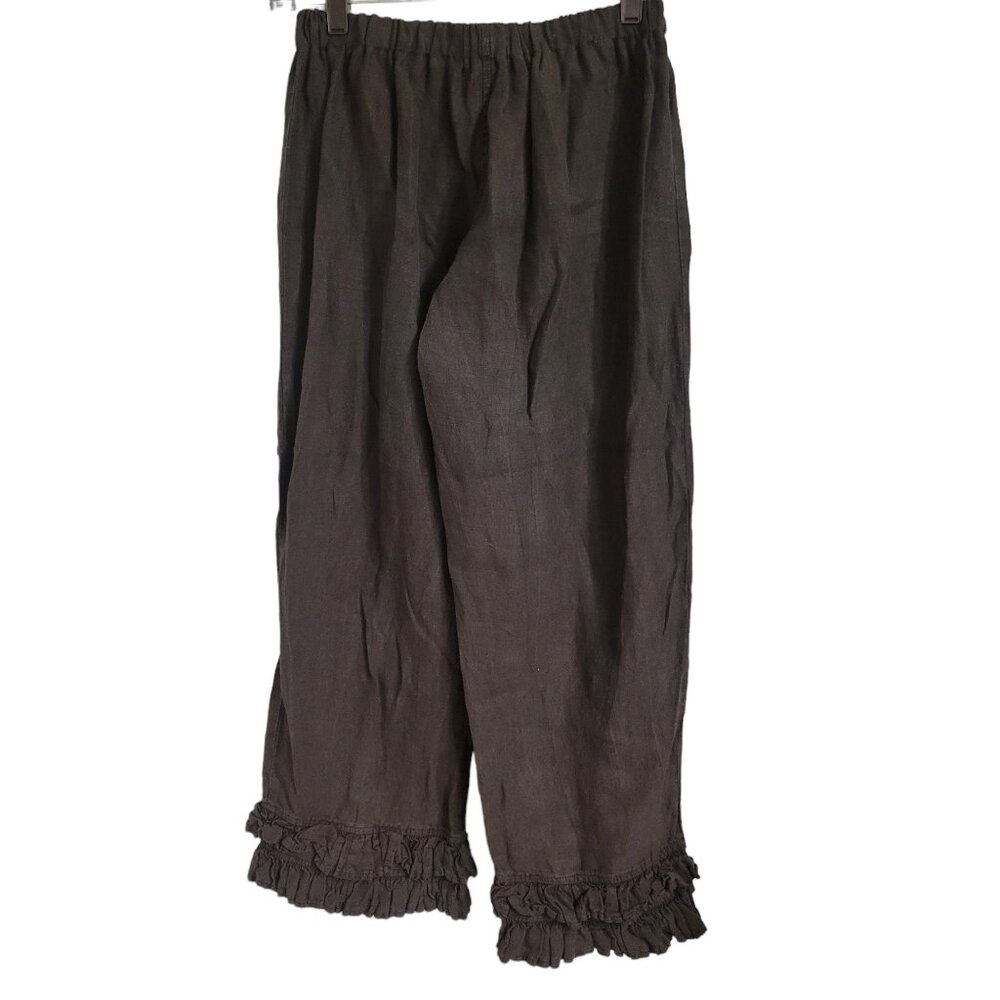Bodil Linen Ruffle Hem Pants Size Small - Picture 2 of 6